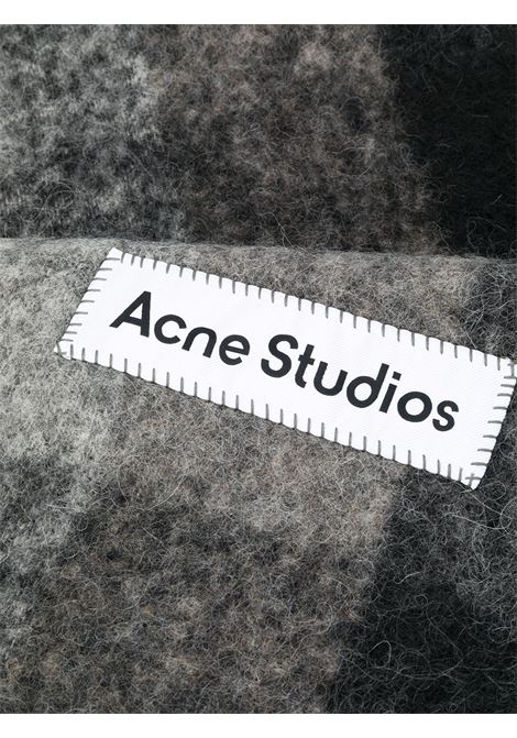 sciarpa mohair a quadri unisex verde e grigia ACNE STUDIOS | CA0084BO8